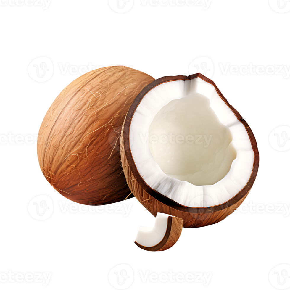 AI generated Coconuts fruit icon isolated transparent background png