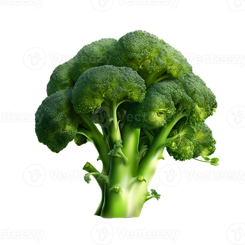 AI generated Broccoli vegetable icon isolated transparent background png