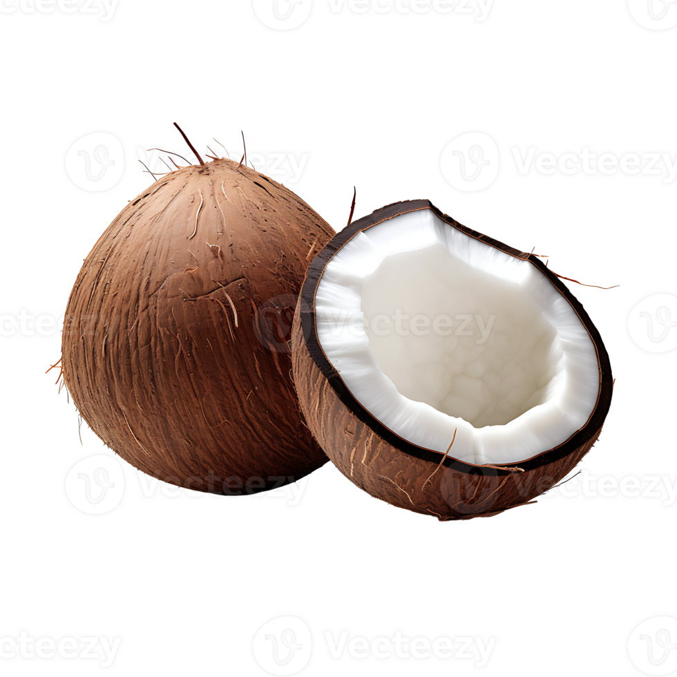 AI generated Coconuts fruit icon isolated transparent background png