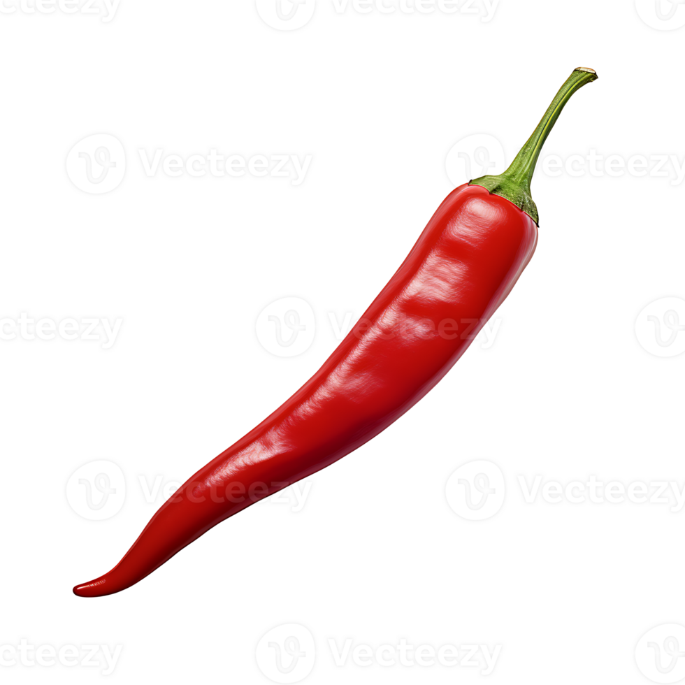 AI generated Red chili vegetable icon isolated transparent background png