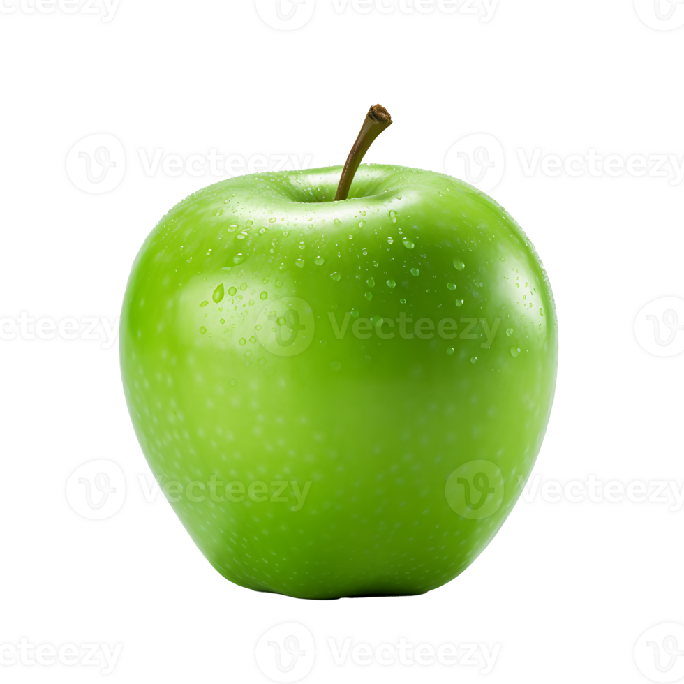 AI generated Green apple fruit icon isolated transparent background png