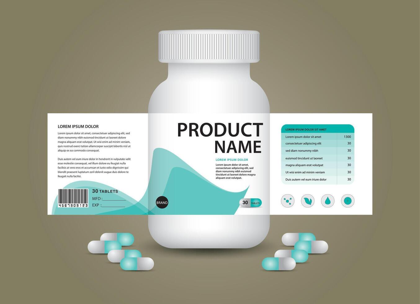 supplement bottle Packaging, Cosmetic package. product design. Beauty label, 3d supplement bottle vector, 3d white plastic Pills box, White medical container. healthcare bottle, realistic mock-up. vector