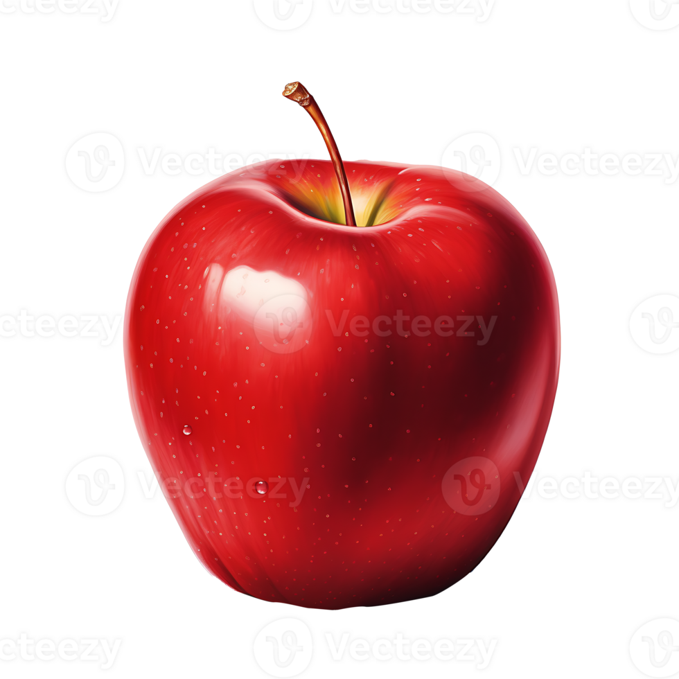 AI generated Red apple fruit icon isolated transparent background png