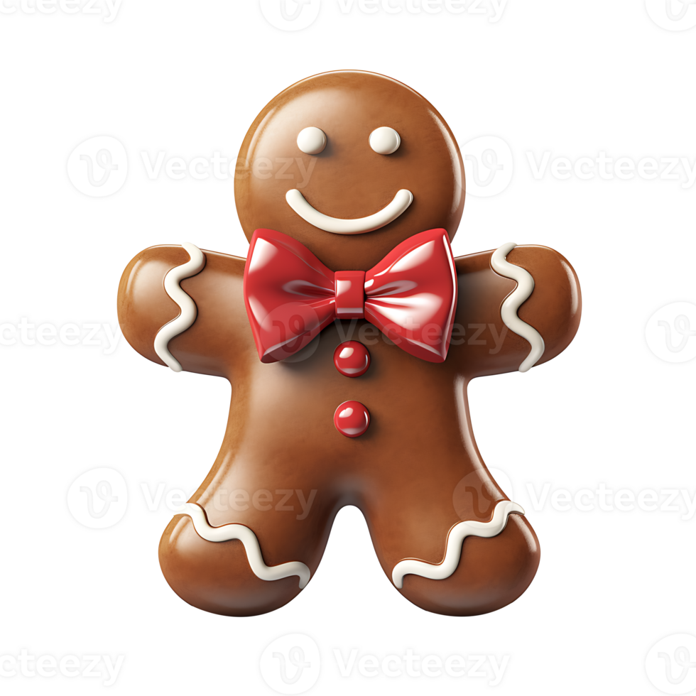 AI generated Gingerbread man icon isolated transparent background png