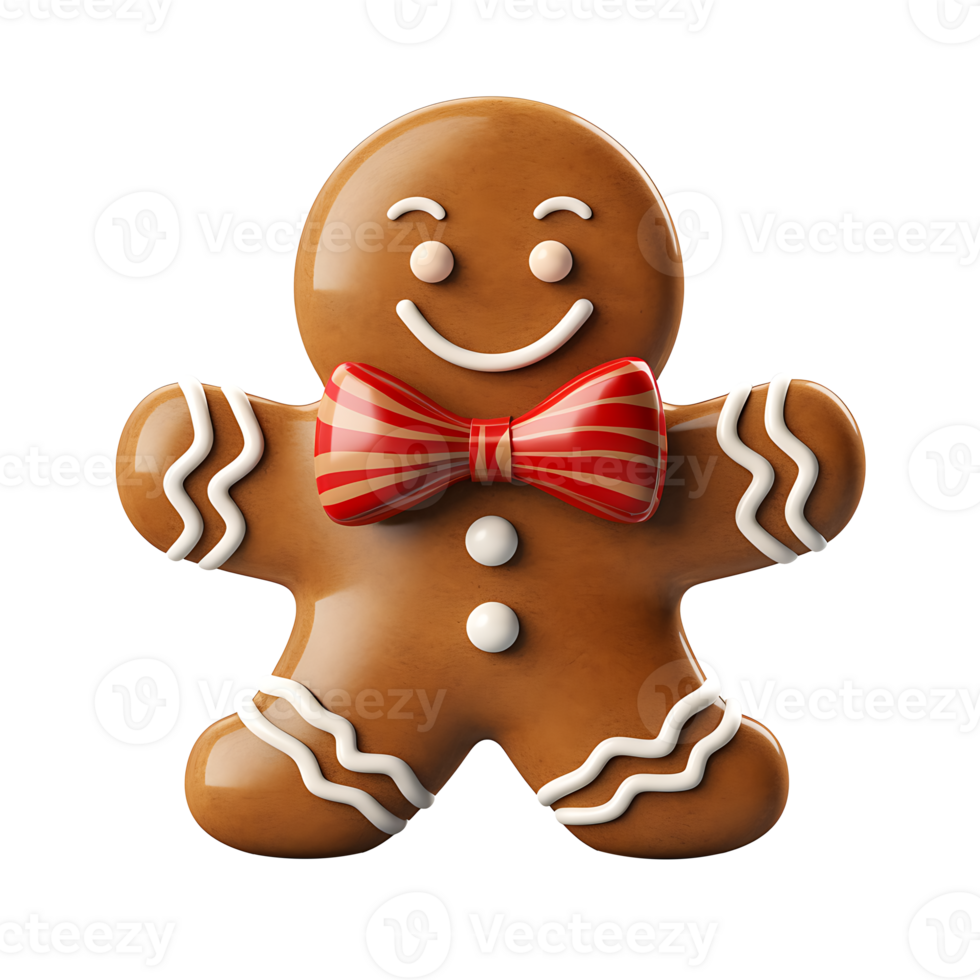 AI generated Gingerbread man icon isolated transparent background png