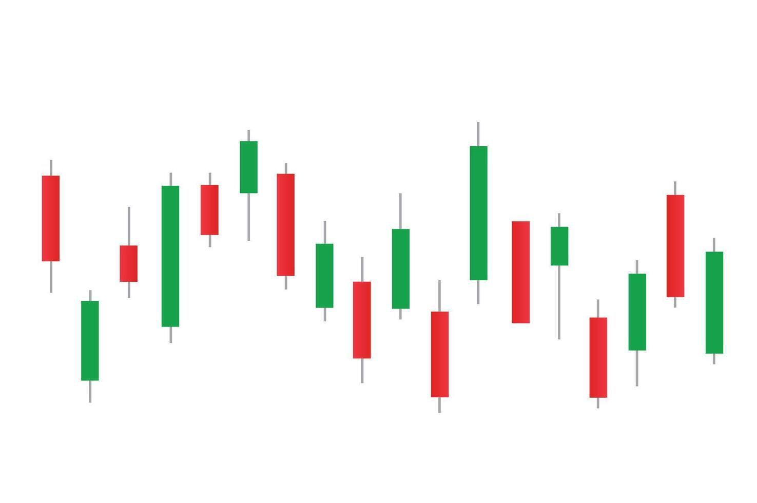 Stock market bar graph, candlestick chart, finance trade data, vector illustration.
