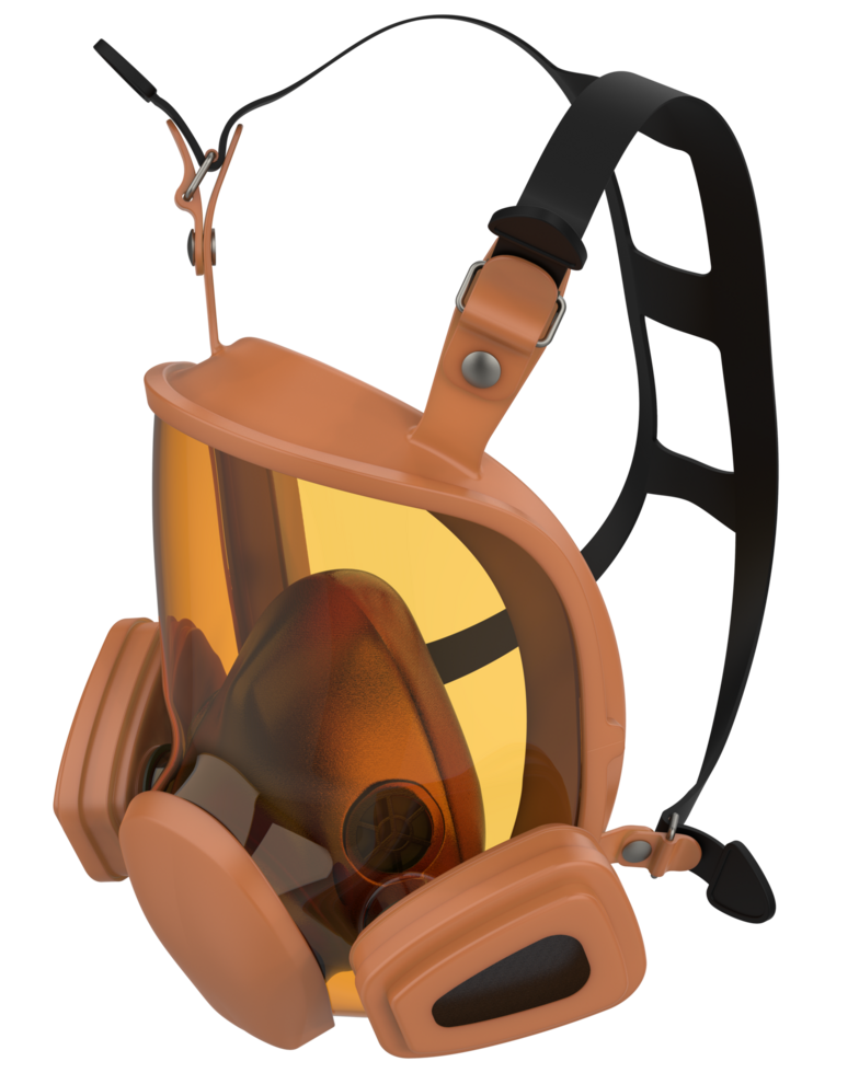 Gas mask isolated on background. 3d rendering - illustration png