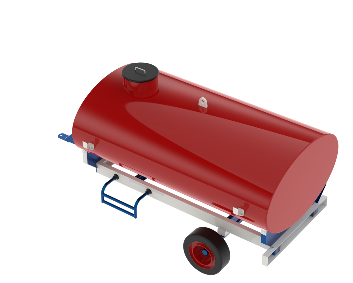 Mobile oil tank isolated on background. 3d rendering - illustration png
