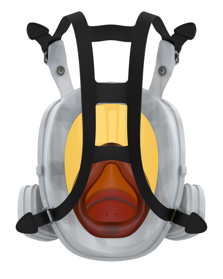 Gas mask isolated on background. 3d rendering - illustration png