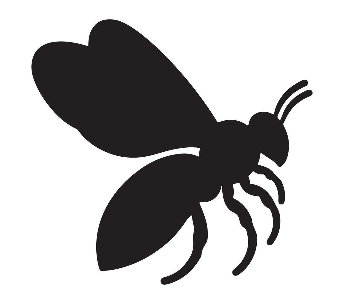 Vector, isolated silhouette of africanized honey bee. vector