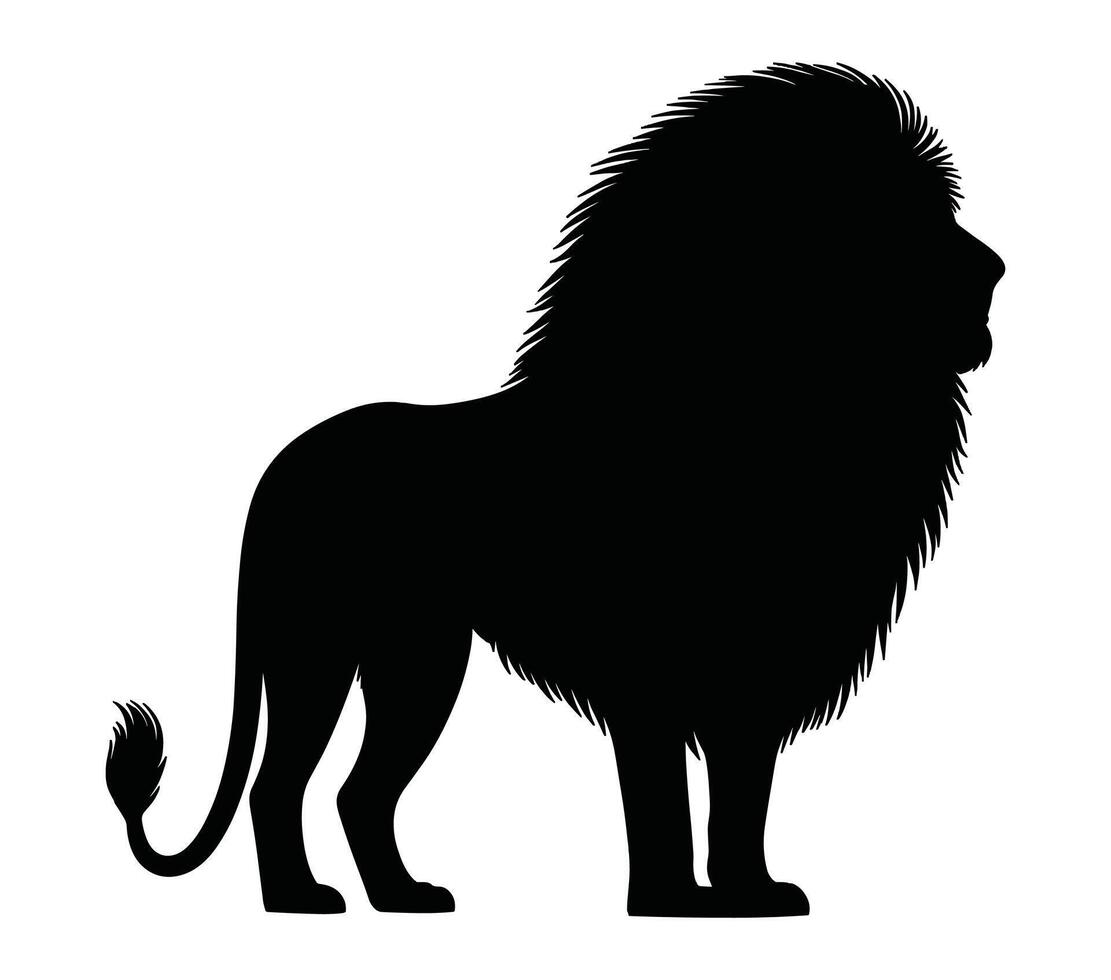 African lion silhouette icon. Vector image.