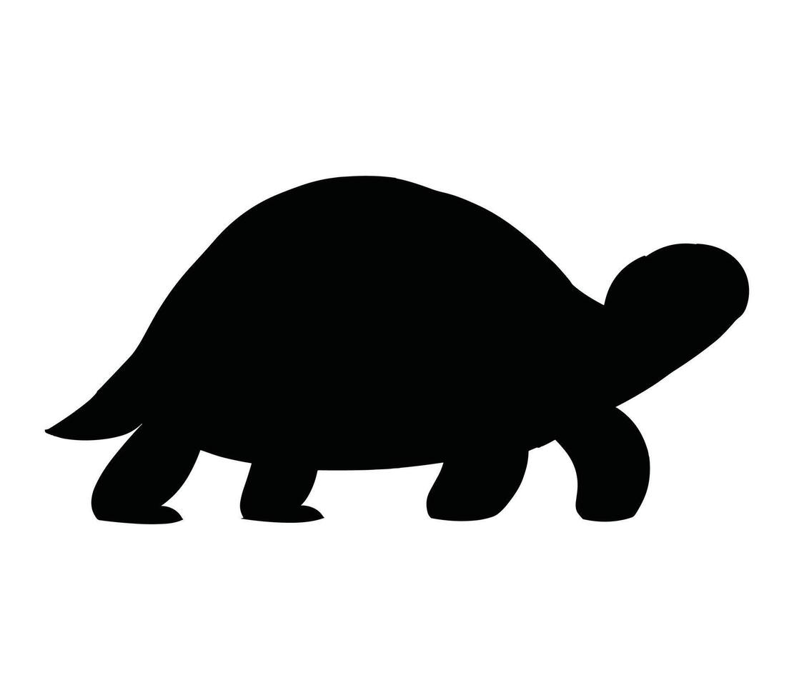 Black and white vector illustration of african helmeted turtle.