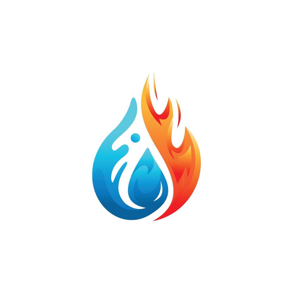 Drop Water And Fire Logo Vector