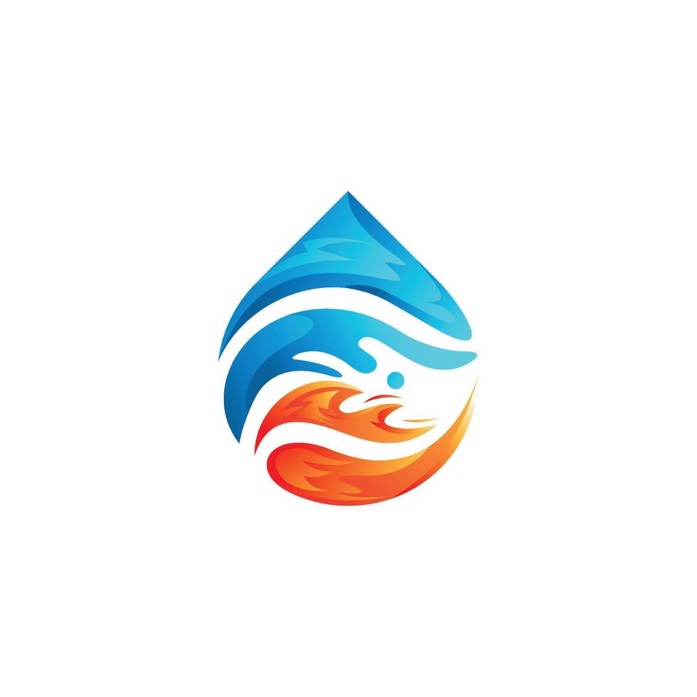 water drop fire logo vector