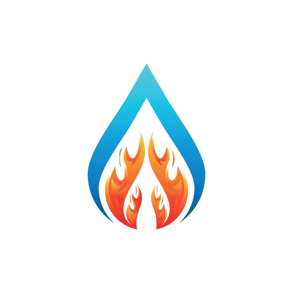 Fire Water Drop Logo Vector