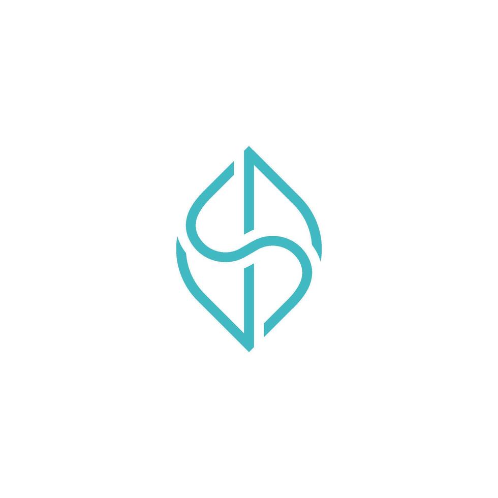 Letter S Initial Leaf Logo Vector