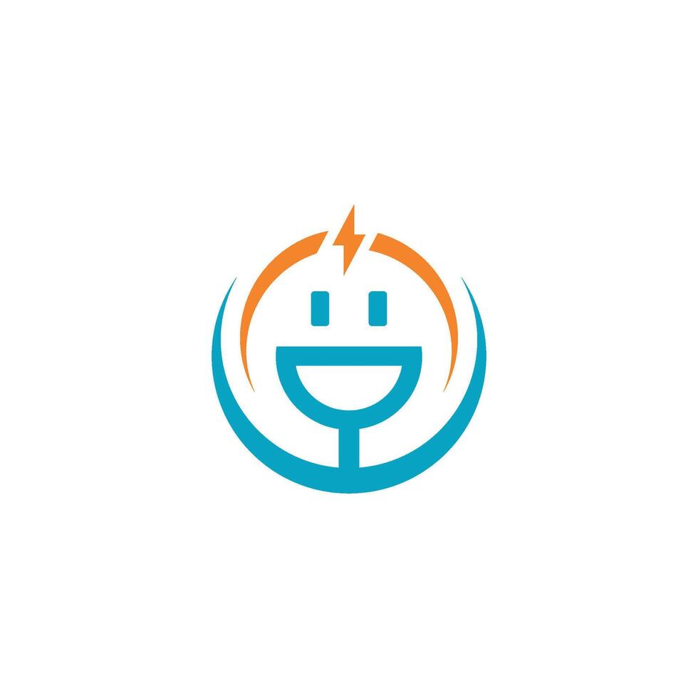 poder sonrisa eléctrico logo vector