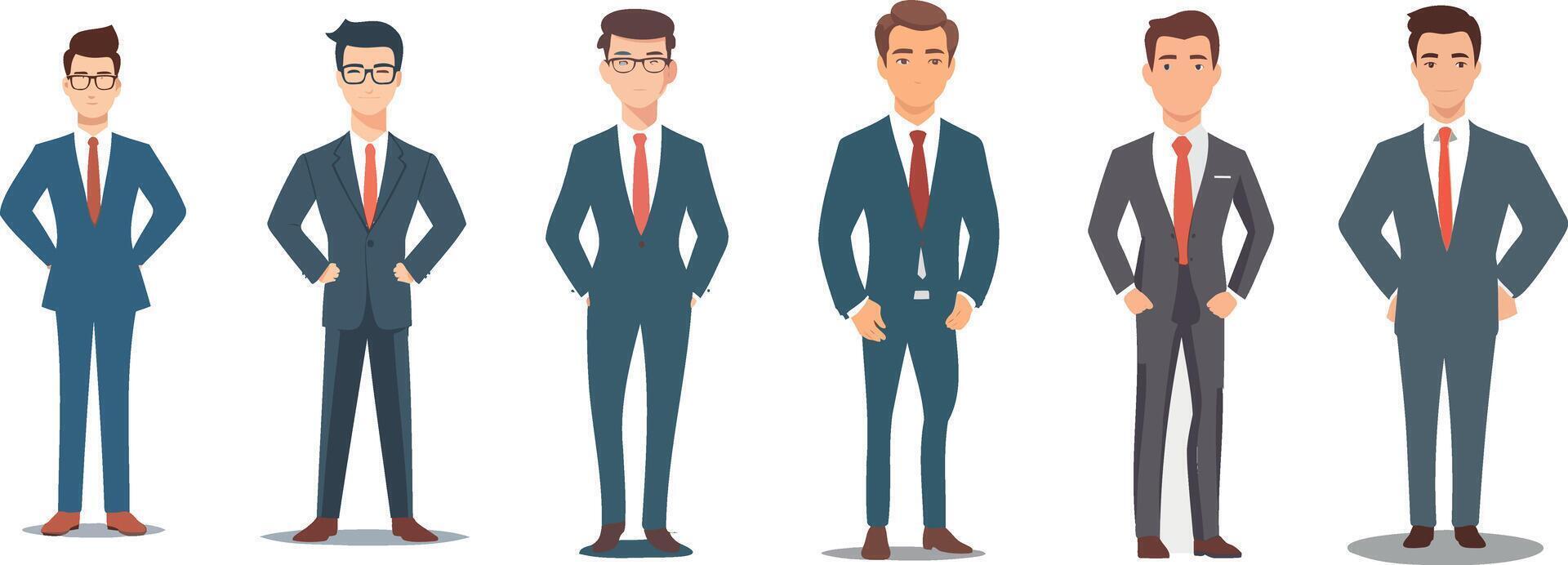 profesional empresarios en trajes. ideal para corporativo, negocio, y relacionado al trabajo temas alta calidad, moderno lugar de trabajo atuendo vector