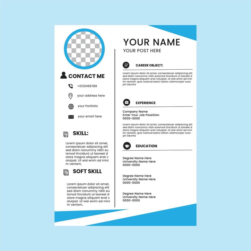 cv template design vector