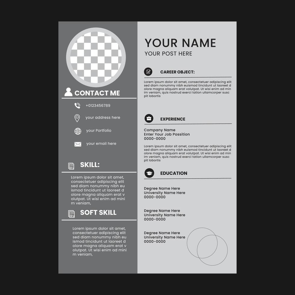 cv template design vector