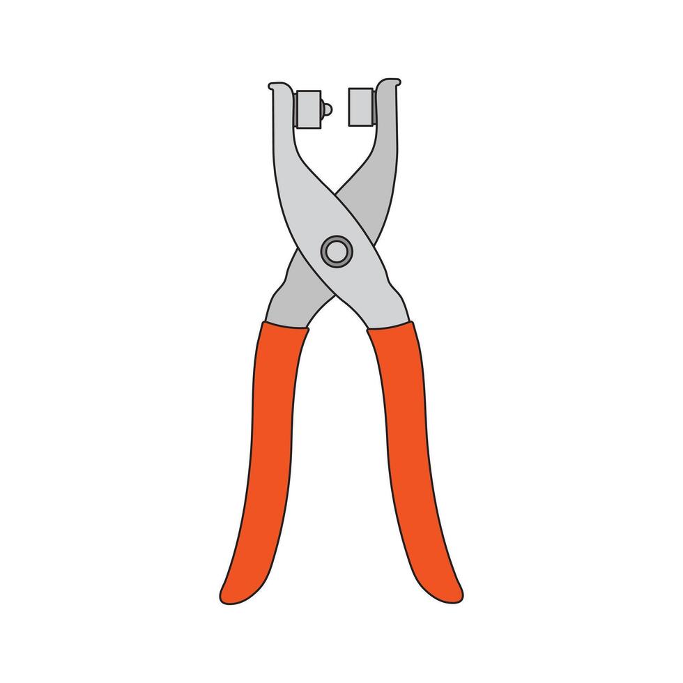 Kids drawing Cartoon Vector illustration eyelet pliers icon Isolated on White Background