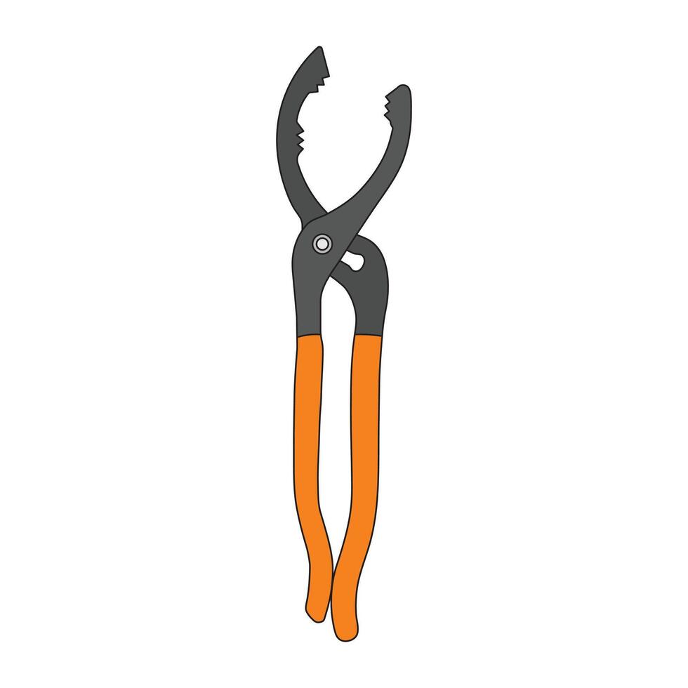 Kids drawing Cartoon Vector illustration oil filter pliers icon Isolated on White Background