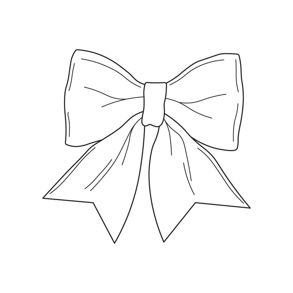 Hand drawn kids drawing Vector illustration cute bowtie flat cartoon isolated