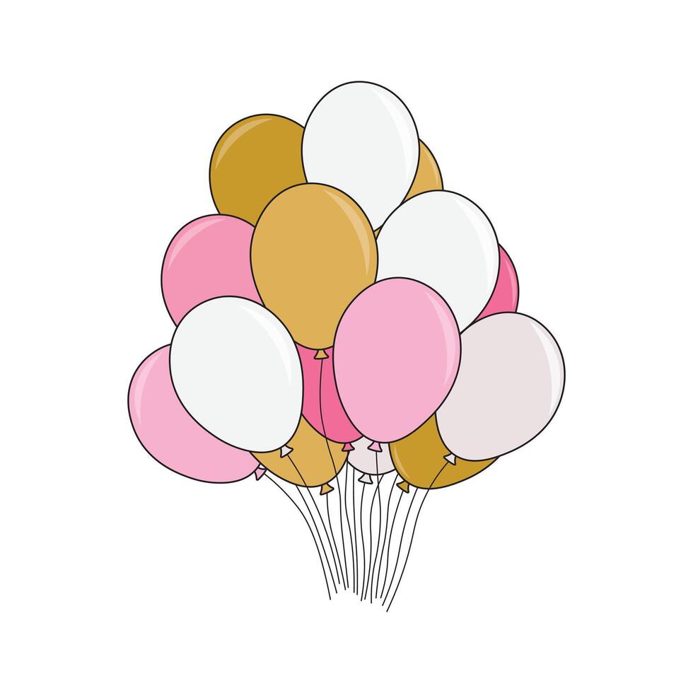 kids drawing Vector illustration balloons flat cartoon isolated