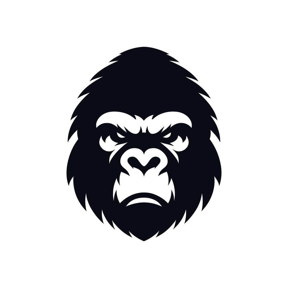 Silhouette of a Gorilla head logo icon symbol vector illustration