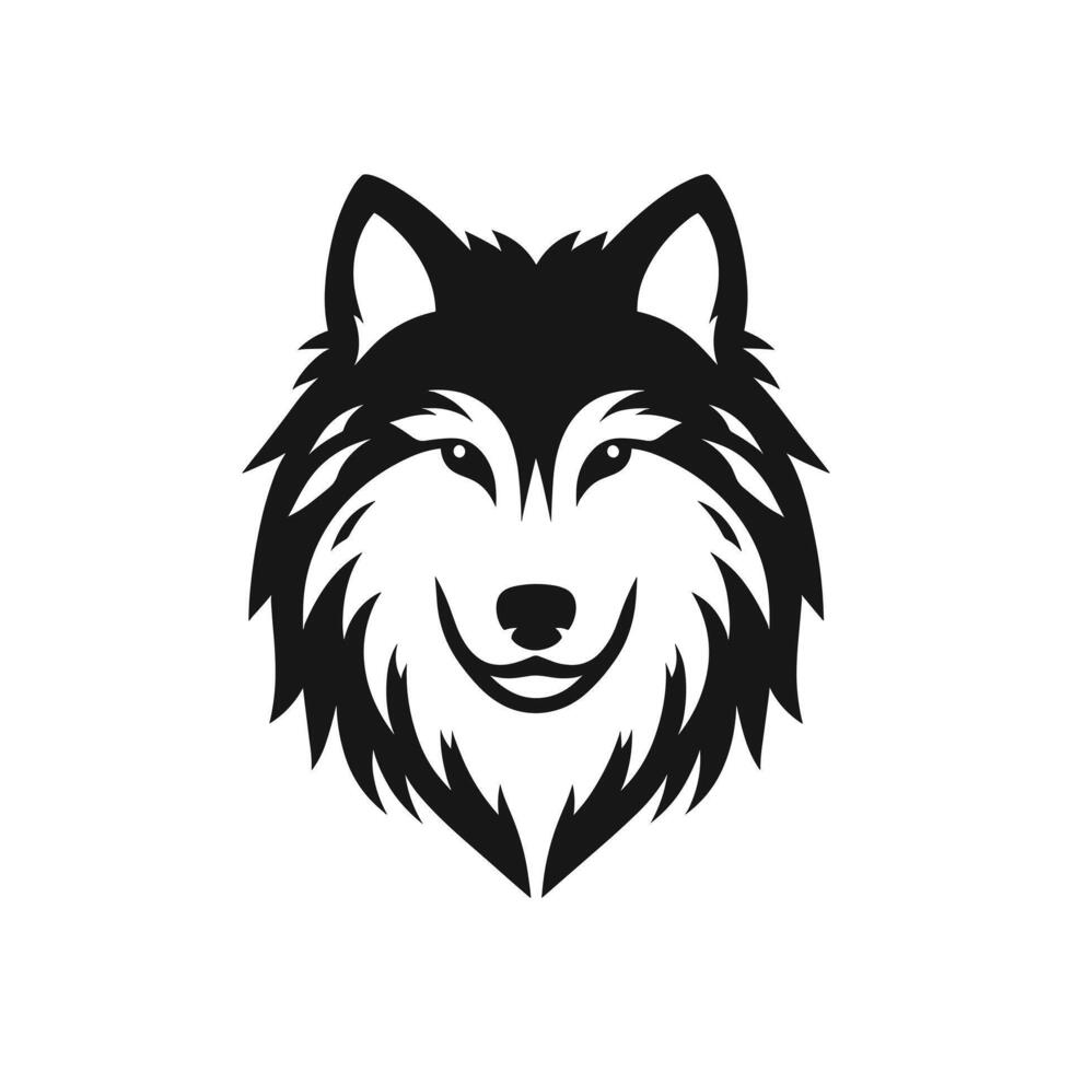 Simple silhouette logo icon symbol of a wolf head vector