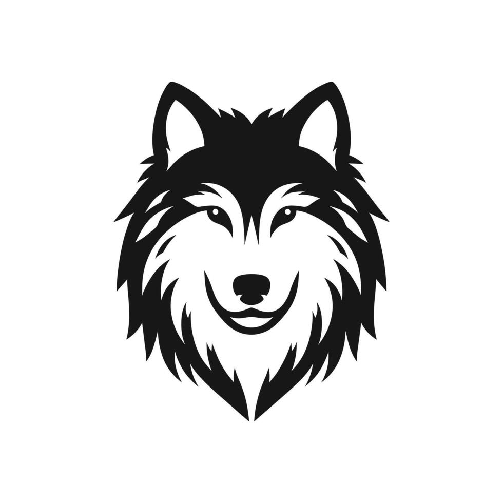 Simple silhouette logo icon symbol of a wolf head vector