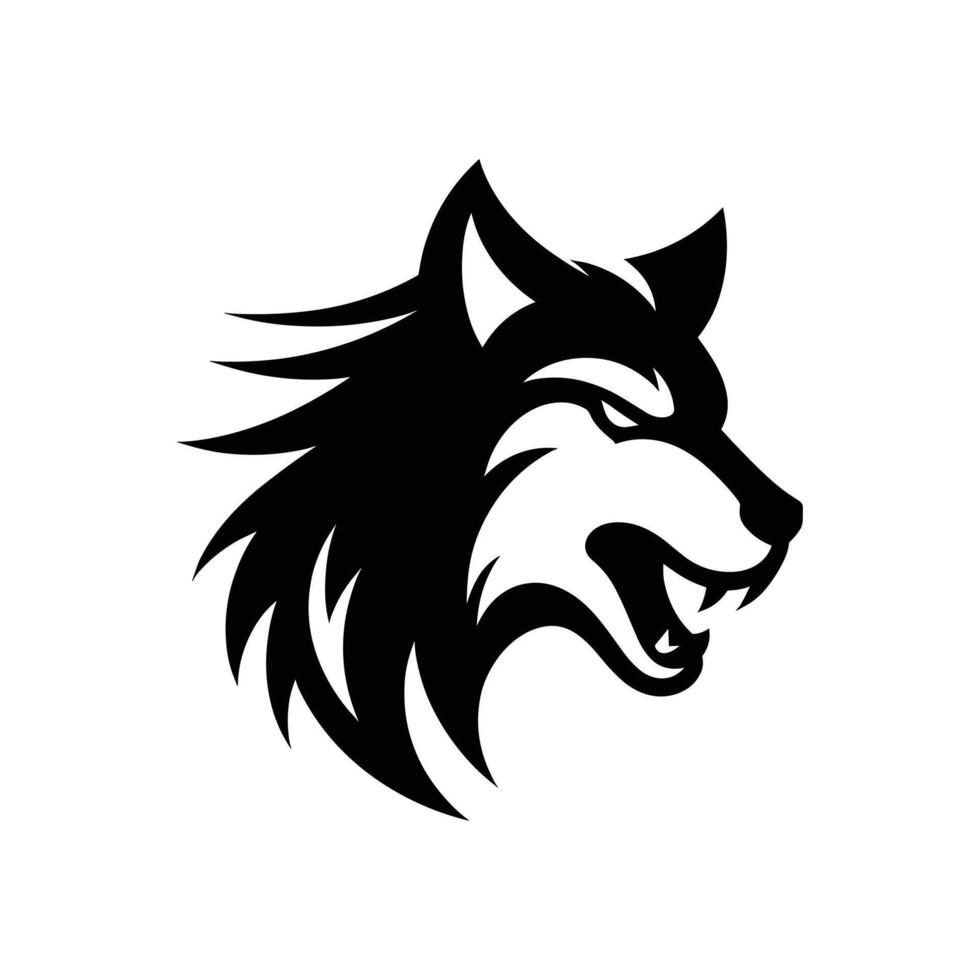 lobo logo diseño icono símbolo vector ilustración