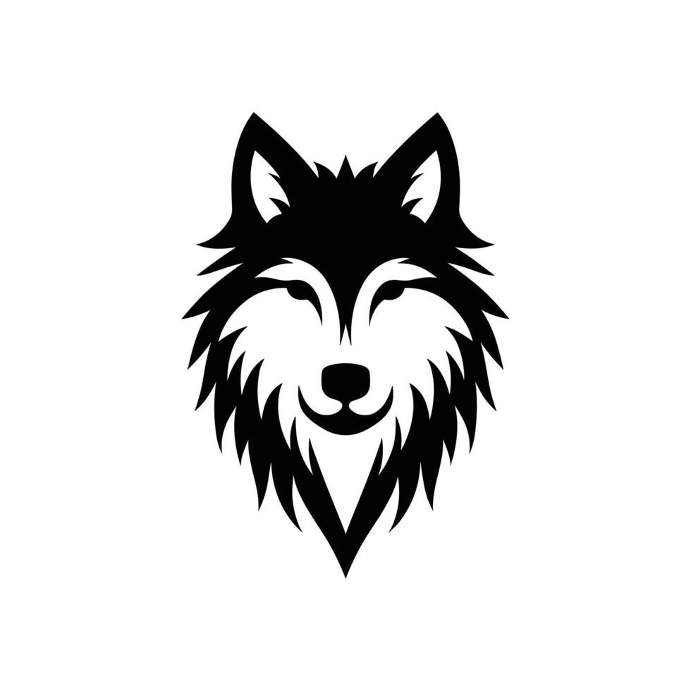 Simple silhouette logo icon symbol of a wolf head vector