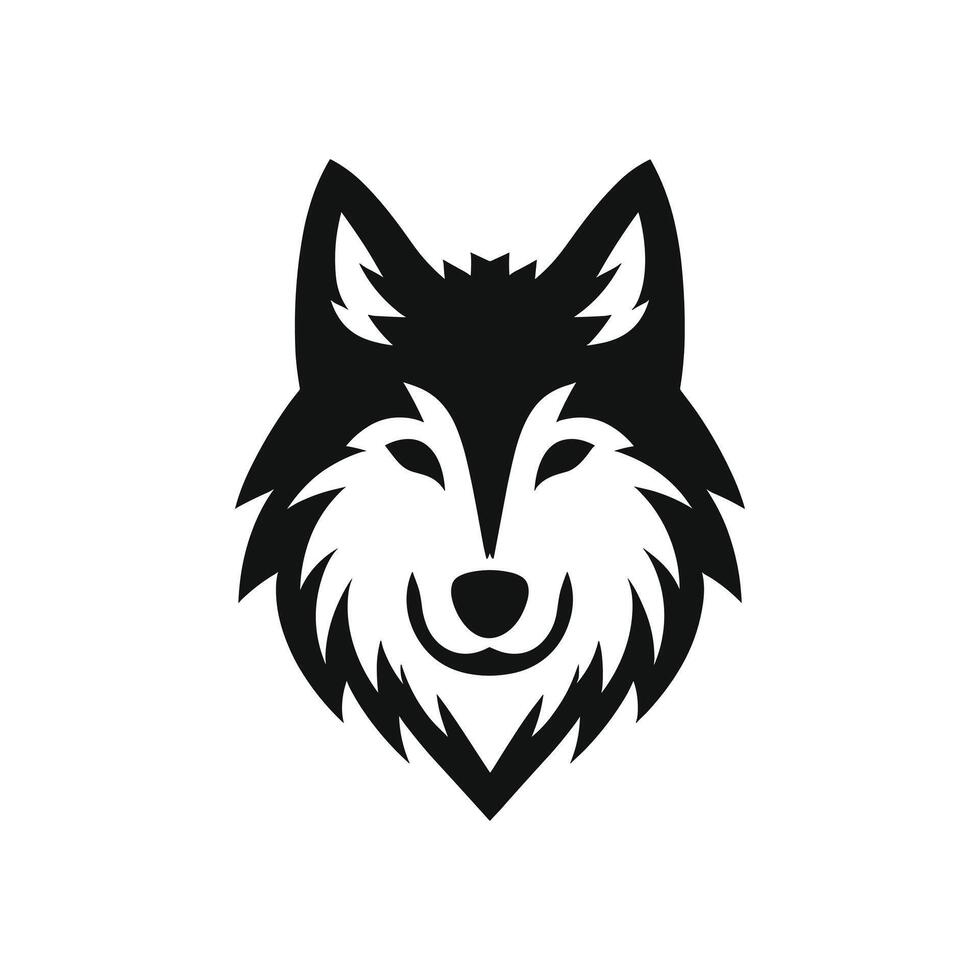 Simple silhouette logo icon symbol of a wolf head vector