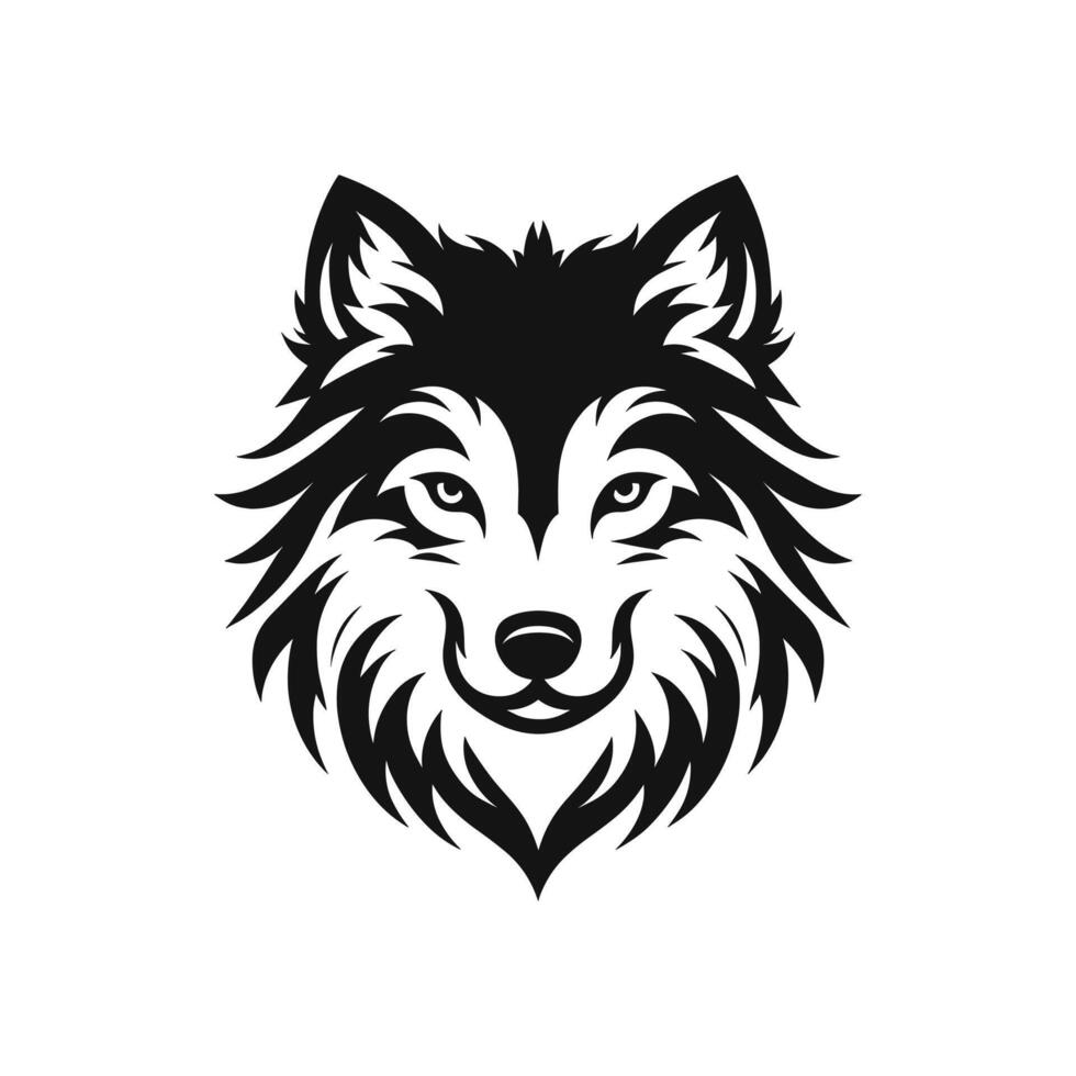 Simple silhouette logo icon symbol of a wolf head vector