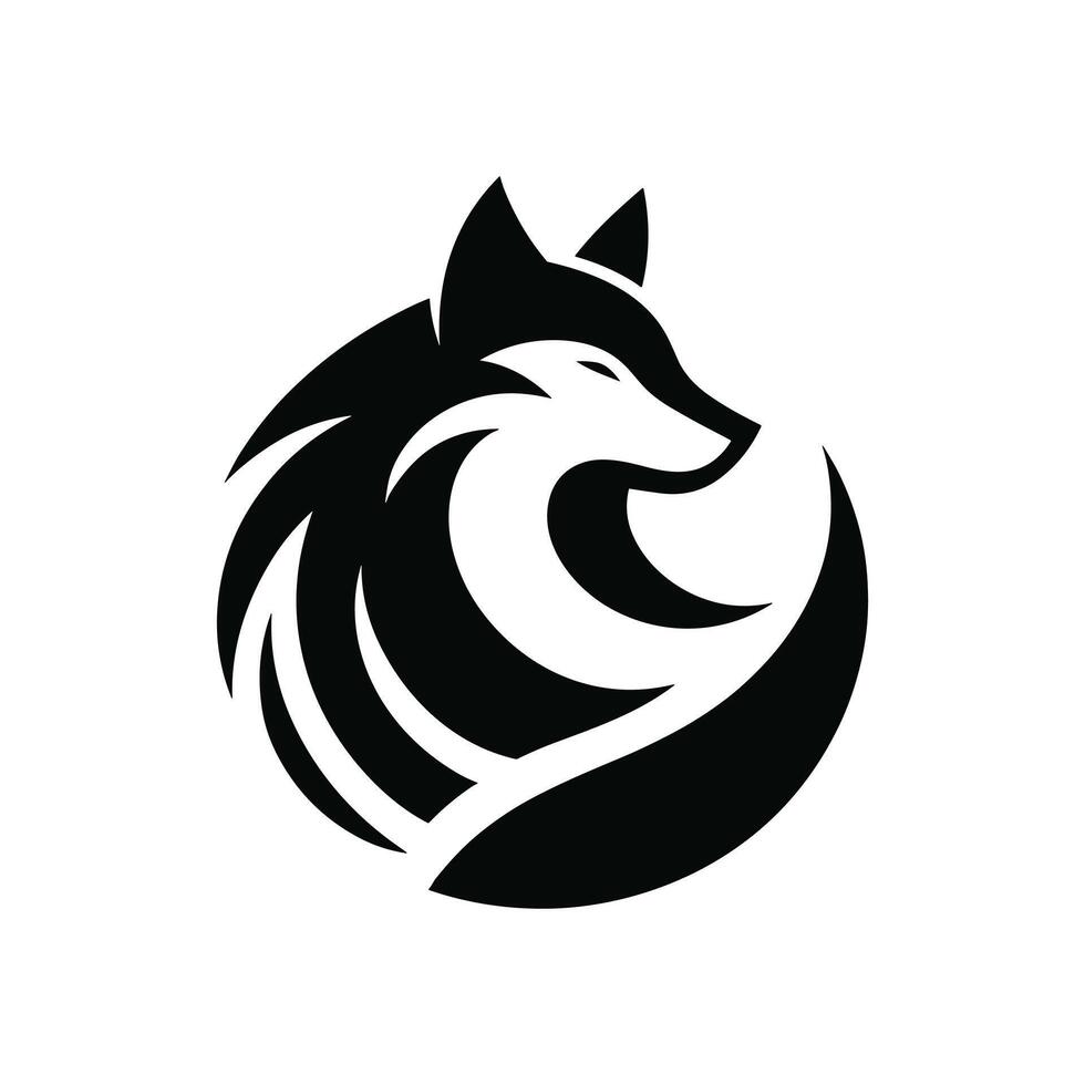 lobo logo diseño icono símbolo vector ilustración