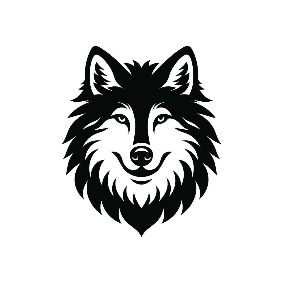 Simple silhouette logo icon symbol of a wolf head vector