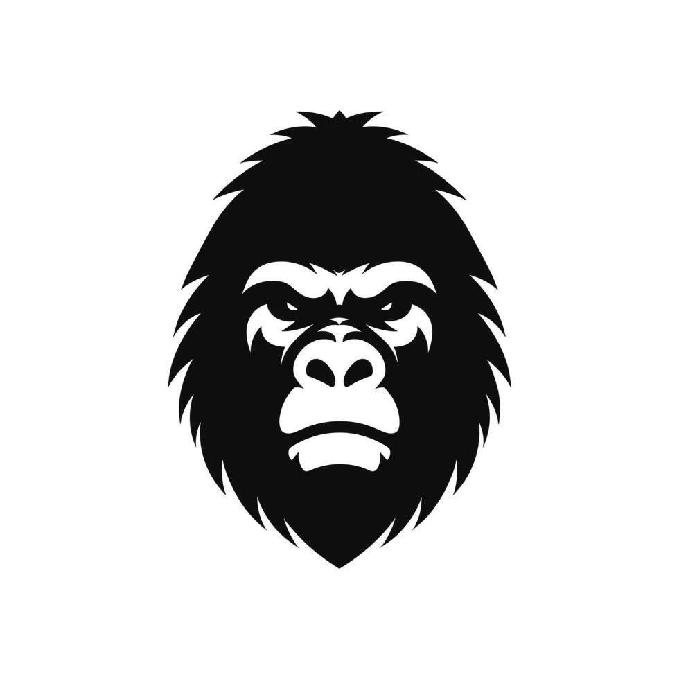 Silhouette of a Gorilla face logo icon symbol vector illustration