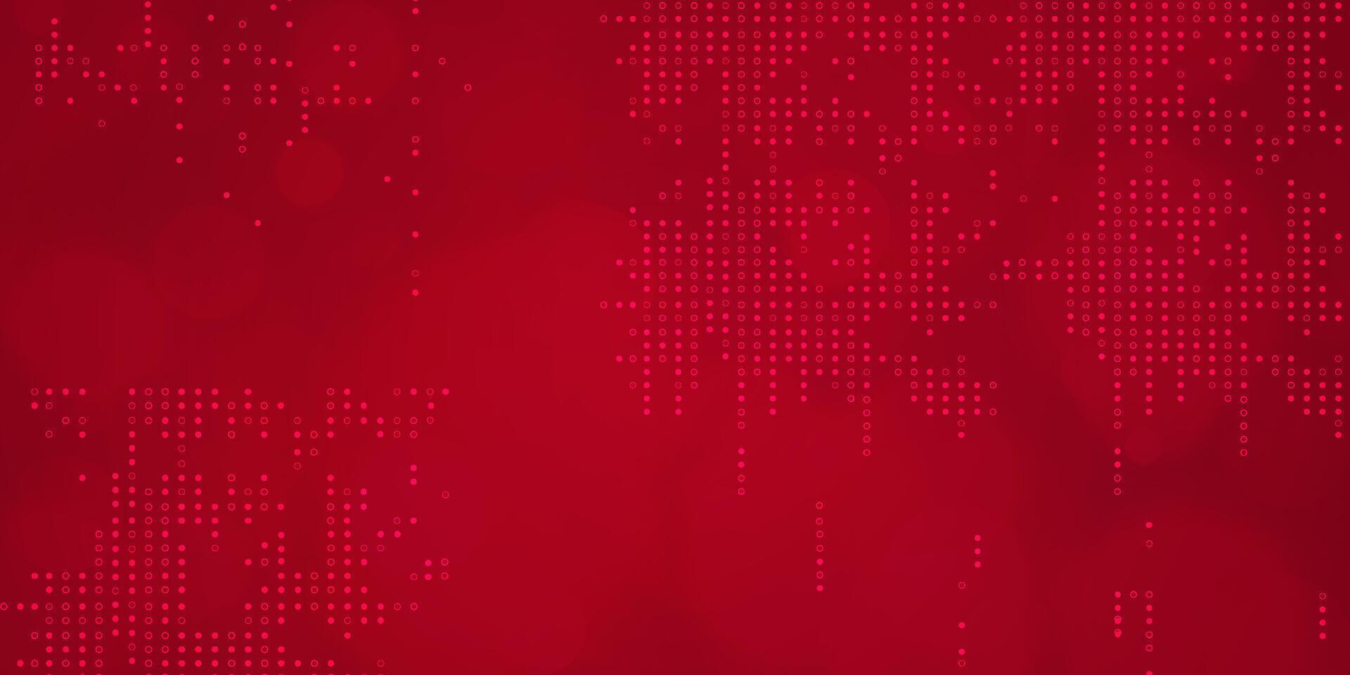 Digital technology futuristic internet network connection red background, abstract cloud cyber information communication, Ai big data science, innovation future tech, line dot illustration vector 3d