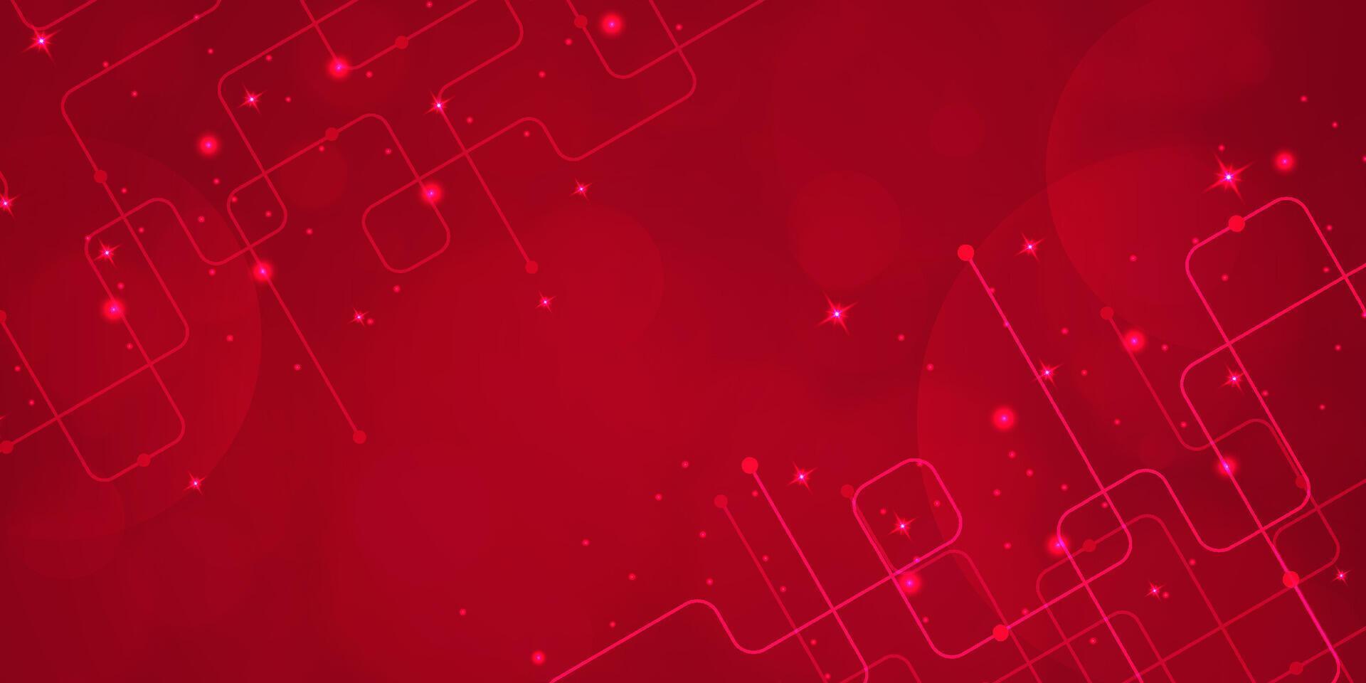 Digital technology futuristic internet network connection red background, abstract cloud cyber information communication, Ai big data science, innovation future tech, line dot illustration vector 3d