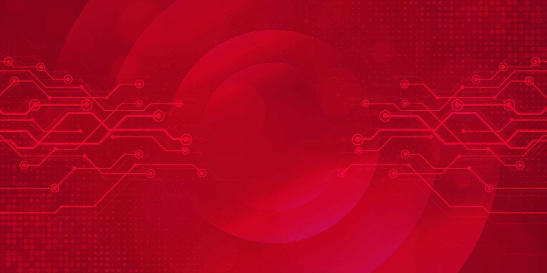 Digital technology futuristic internet network connection red background, abstract cloud cyber information communication, Ai big data science, innovation future tech, line dot illustration vector 3d