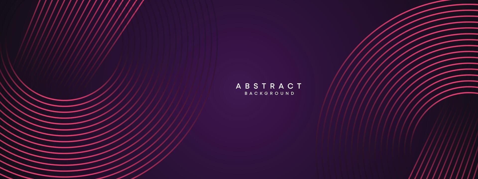 Abstract Dark Purple and Pink Waving circles lines Technology Background. gradient with glowing lines shiny geometric shape and diagonal, for brochure, cover, poster, banner, website, header vector