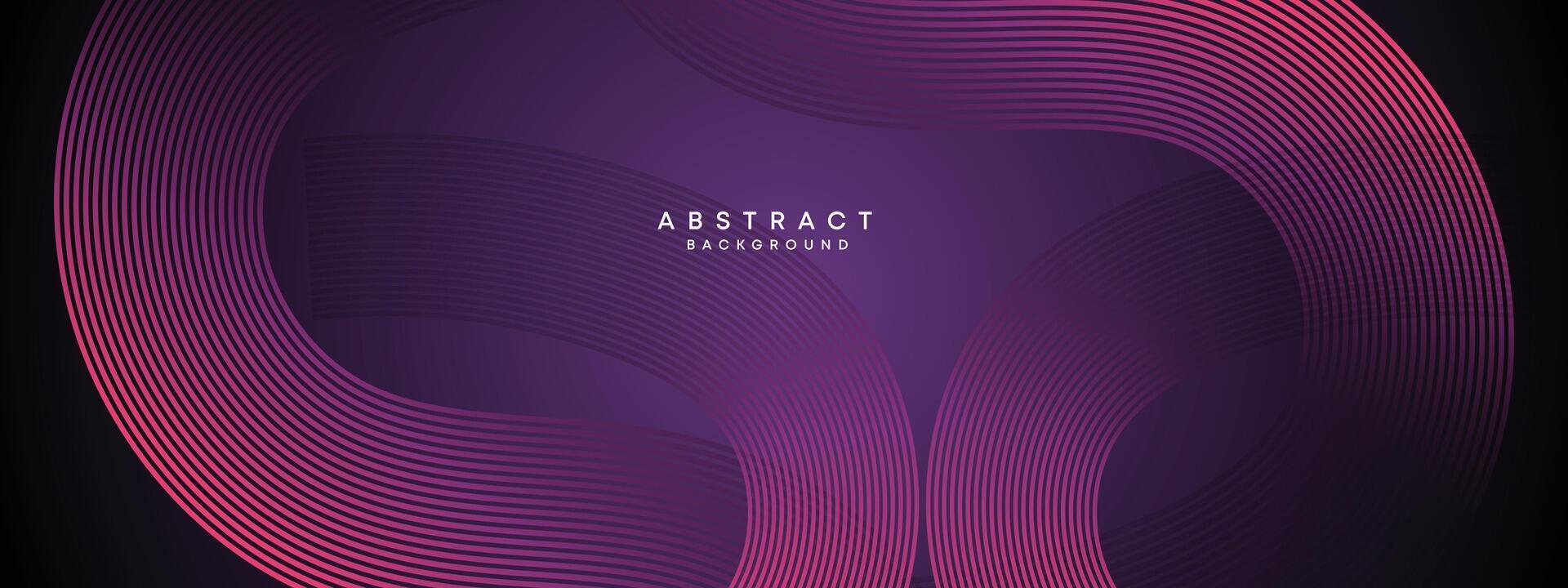 Abstract Dark Purple and Pink Waving circles lines Technology Background. gradient with glowing lines shiny geometric shape and diagonal, for brochure, cover, poster, banner, website, header vector