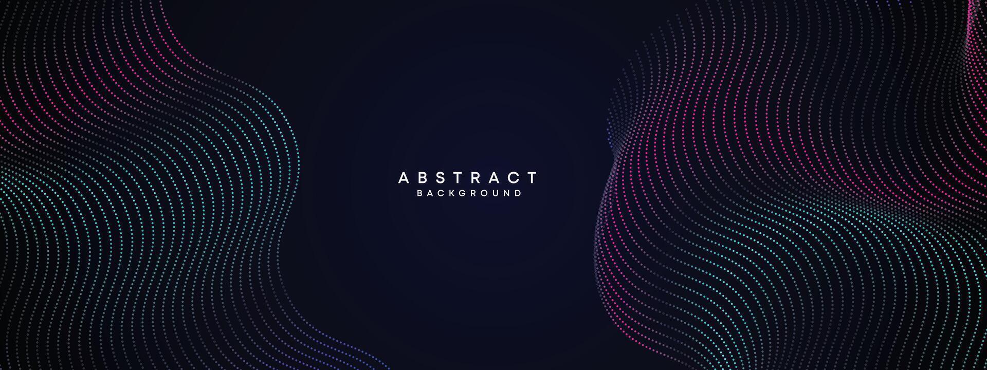 Abstract Blue, Green Gradient Flowing Dot Waving Particle geometric Technology Background. Digital Futuristic Purple, Pink Gradient Dotted Wave. Concept For Science, Music cover, website, header vector