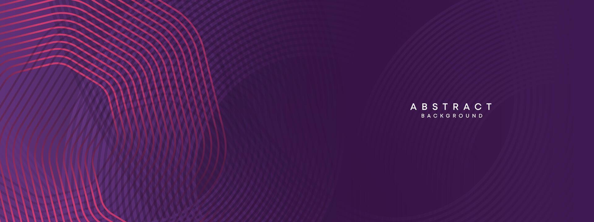 Abstract Dark Purple and Pink Waving circles lines Technology Background. gradient with glowing lines shiny geometric shape and diagonal, for brochure, cover, poster, banner, website, header vector