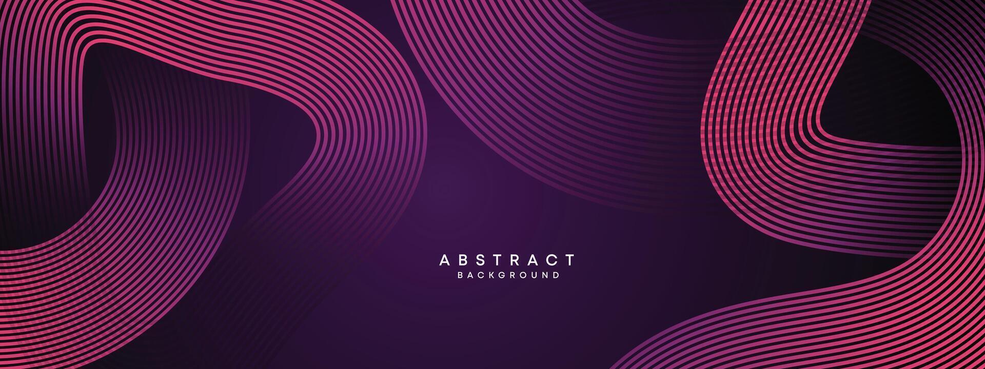 Abstract Dark Purple and Pink Waving circles lines Technology Background. gradient with glowing lines shiny geometric shape and diagonal, for brochure, cover, poster, banner, website, header vector