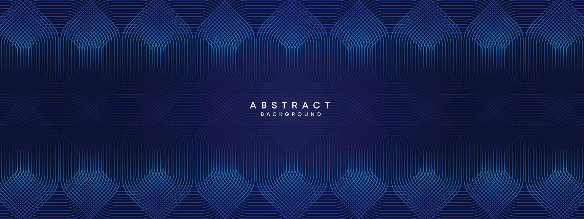 Abstract Dark Navy Blue Waving circles lines Technology Background. Modern gradient with glowing lines shiny geometric shape and diagonal, for brochure, cover, poster, banner, website, header vector
