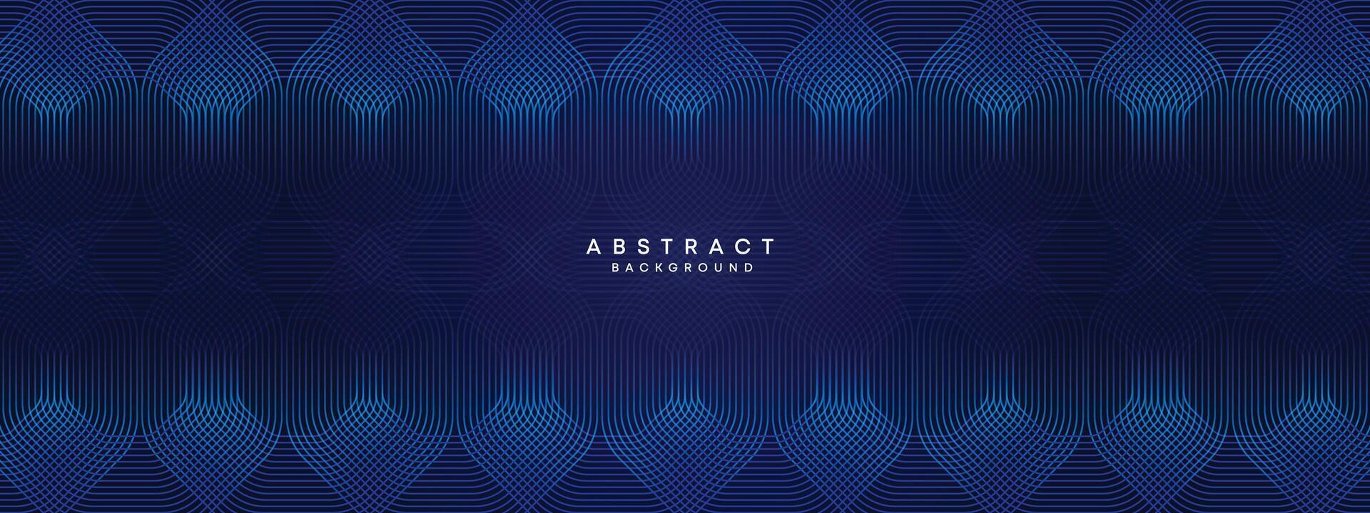 Abstract Dark Navy Blue Waving circles lines Technology Background. Modern gradient with glowing lines shiny geometric shape and diagonal, for brochure, cover, poster, banner, website, header vector