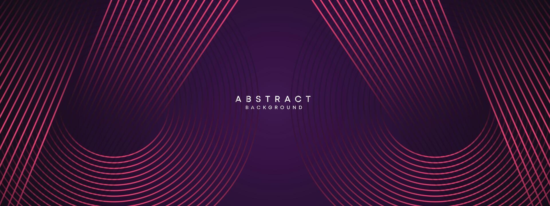 Abstract Dark Purple and Pink Waving circles lines Technology Background. gradient with glowing lines shiny geometric shape and diagonal, for brochure, cover, poster, banner, website, header vector