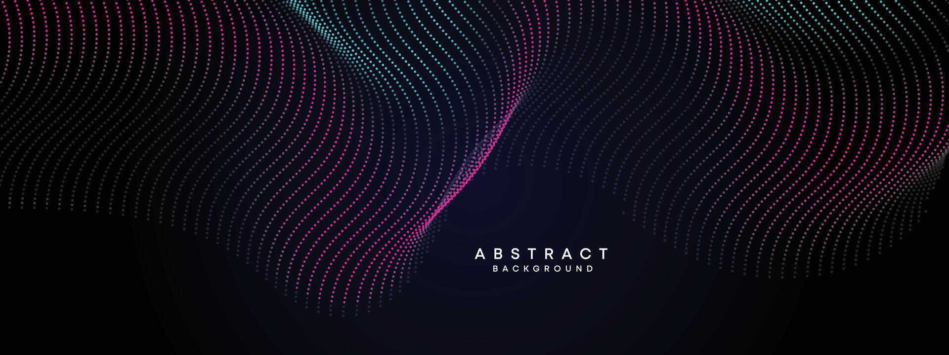 Abstract Blue, Green Gradient Flowing Dot Waving Particle geometric Technology Background. Digital Futuristic Purple, Pink Gradient Dotted Wave. Concept For Science, Music cover, website, header vector